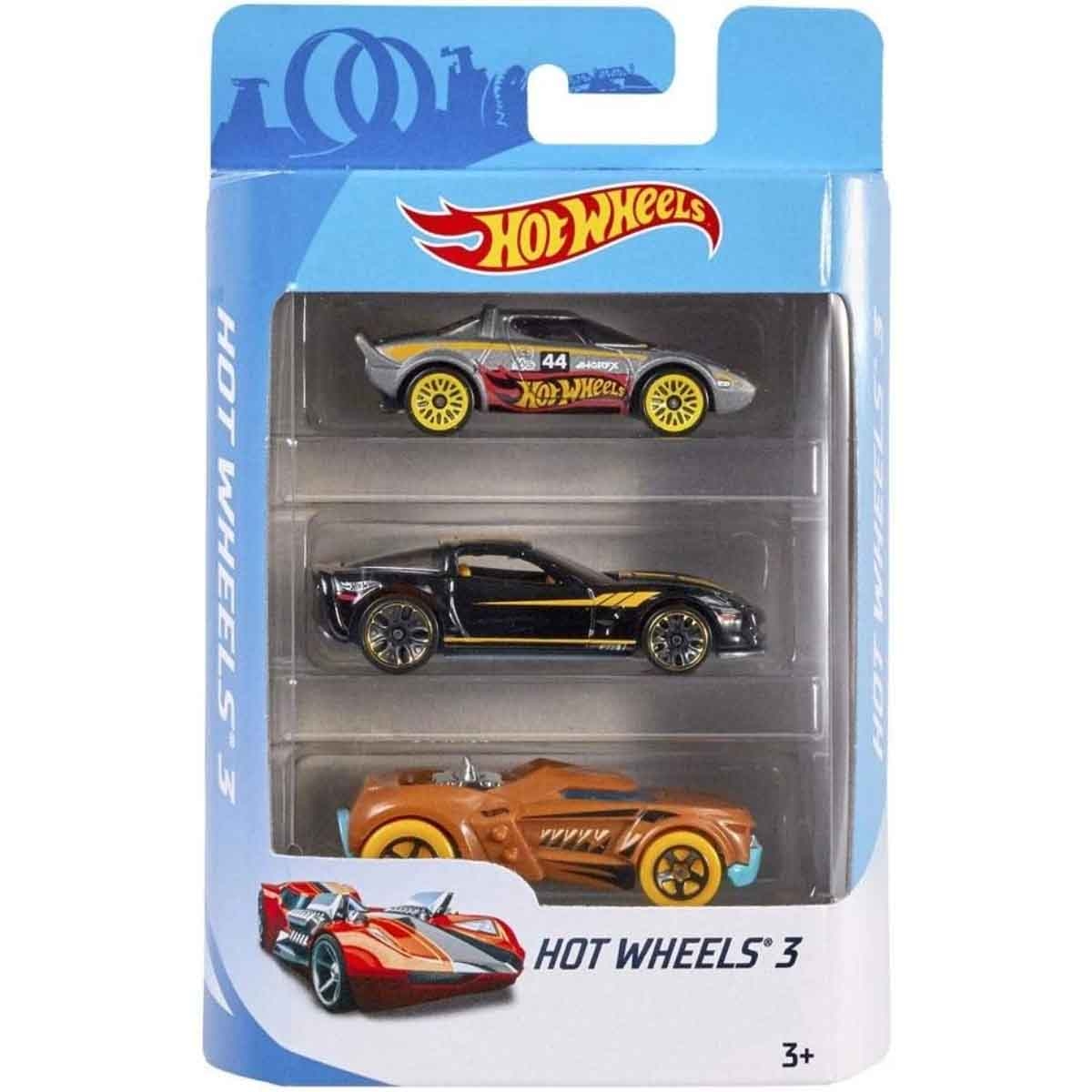 Hot Wheels Assorted Basic Car & Action Multi Loop Race-Off Track Set Bundle Unisex, 5-7 Years