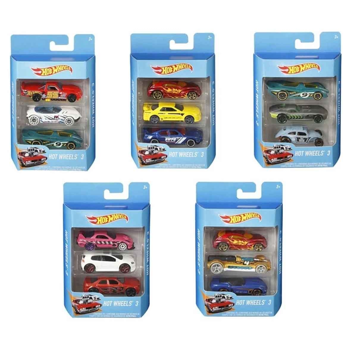 Hot Wheels Assorted Basic Car & Action Multi Loop Race-Off Track Set Bundle Unisex, 5-7 Years