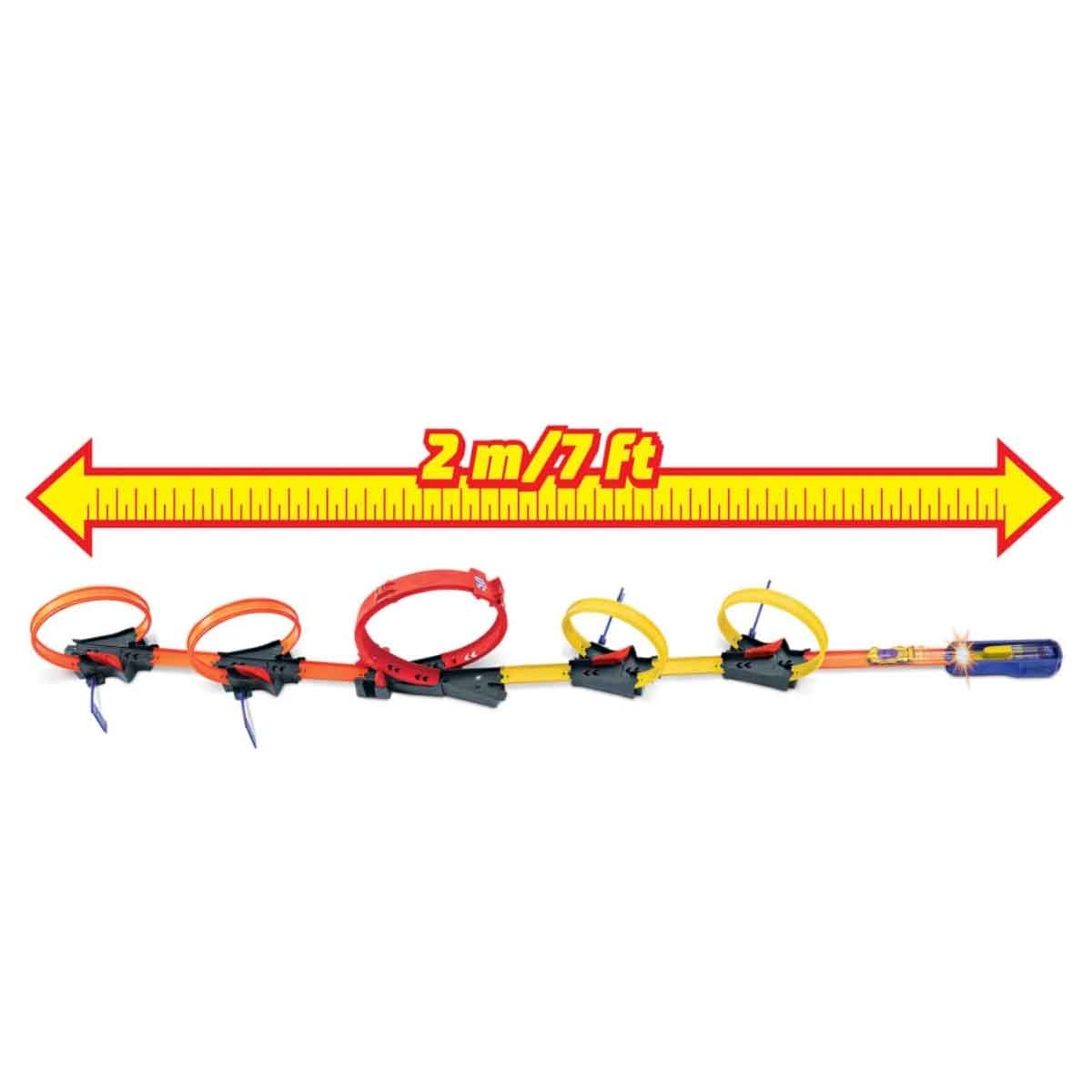 Hot Wheels Assorted Basic Car & Action Multi Loop Race-Off Track Set Bundle Unisex, 5-7 Years