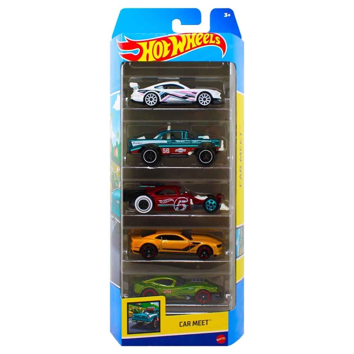 Hot Wheels Assorted Basic Car & ECL City Speed Track Transporter Playset Bundle Unisex, 3-4 Years