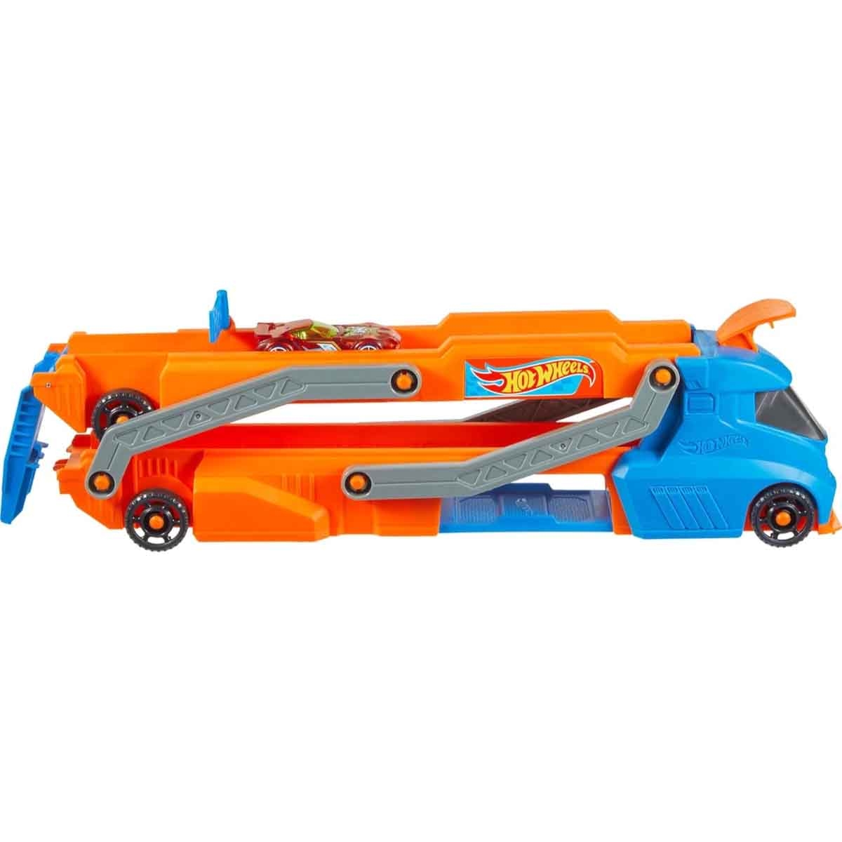Hot Wheels Assorted Basic Car & ECL City Speed Track Transporter Playset Bundle Unisex, 3-4 Years