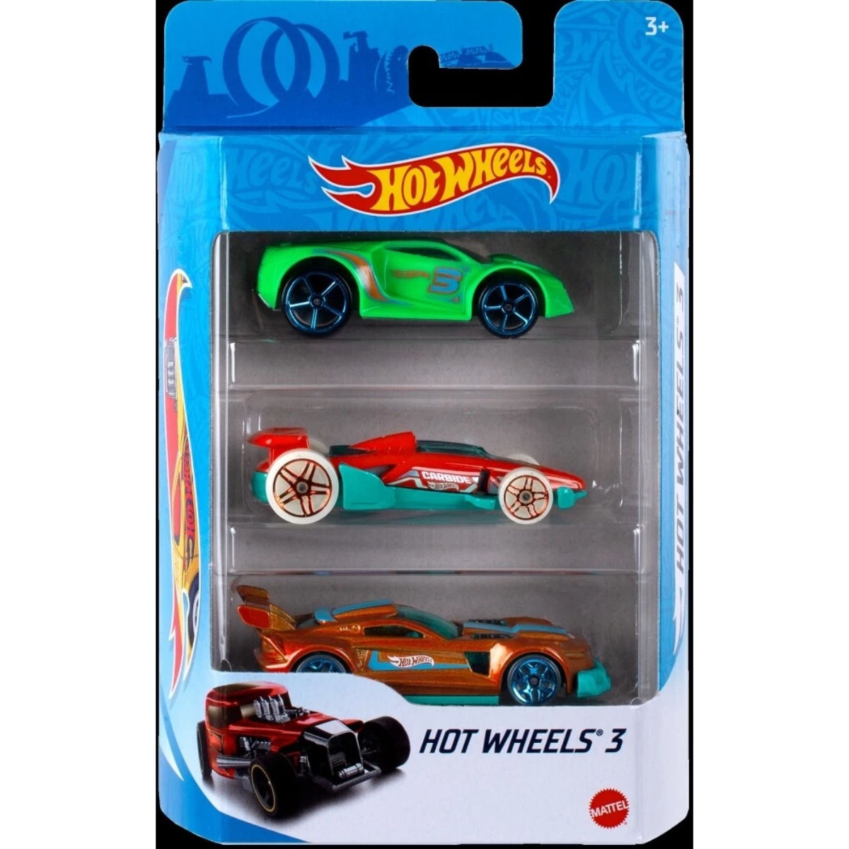 Hot Wheels Assorted Basic Car Unisex, 3-4 Years, Pack of 3