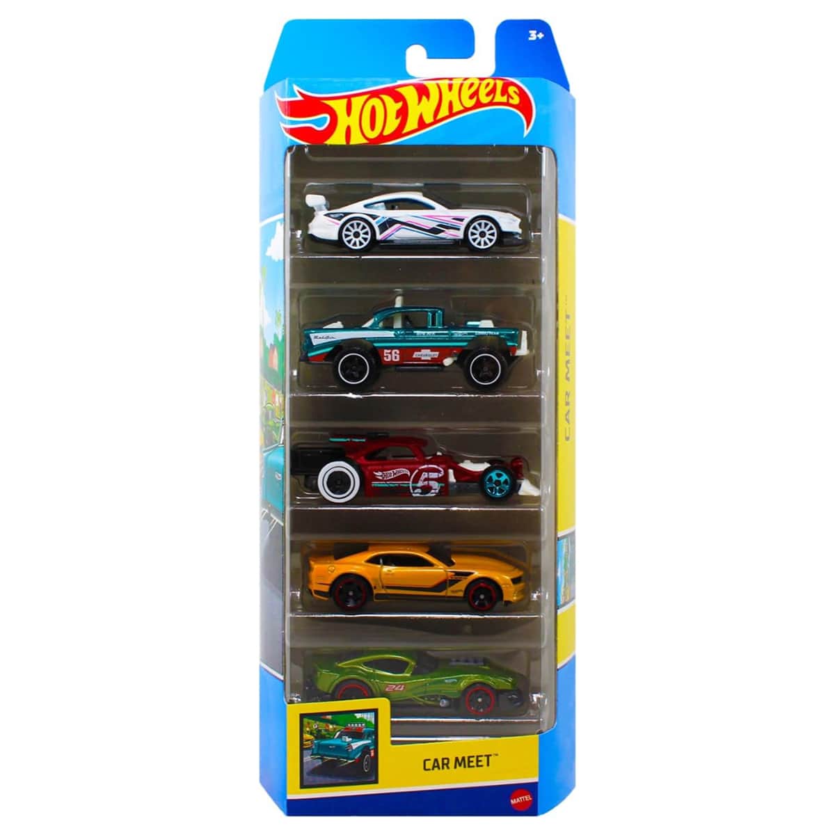 Hot Wheels Assorted Basic Car Unisex, 3-4 Years, Pack of 5