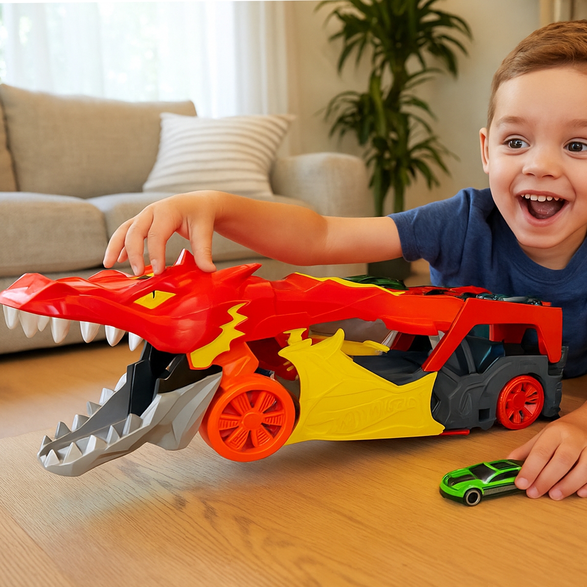 Hot Wheels City Dragon Launch Transporter Vehicle Playset Unisex, 3-4 Years