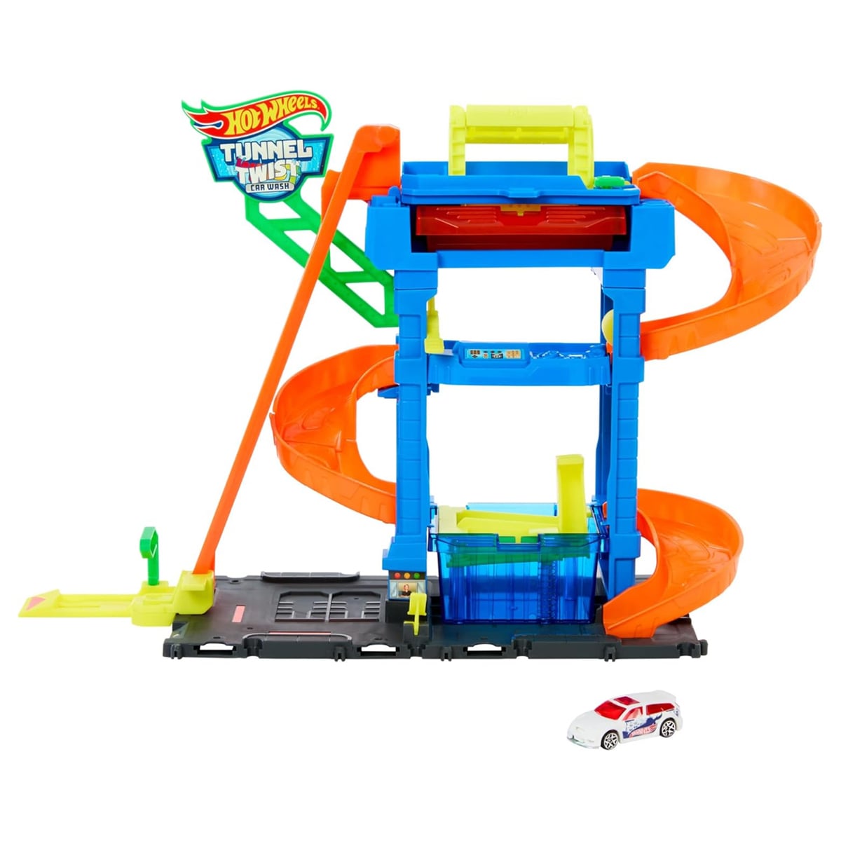 Hot Wheels City ECL Tunnel Twist Car Wash Track Set Unisex, 3-4 Years