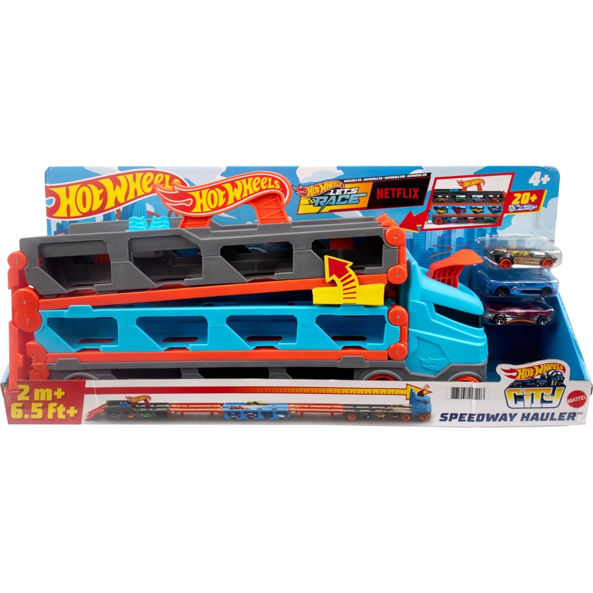 Hot Wheels City Speedway Hauler Vehicle Playset Unisex, 5-7 Years