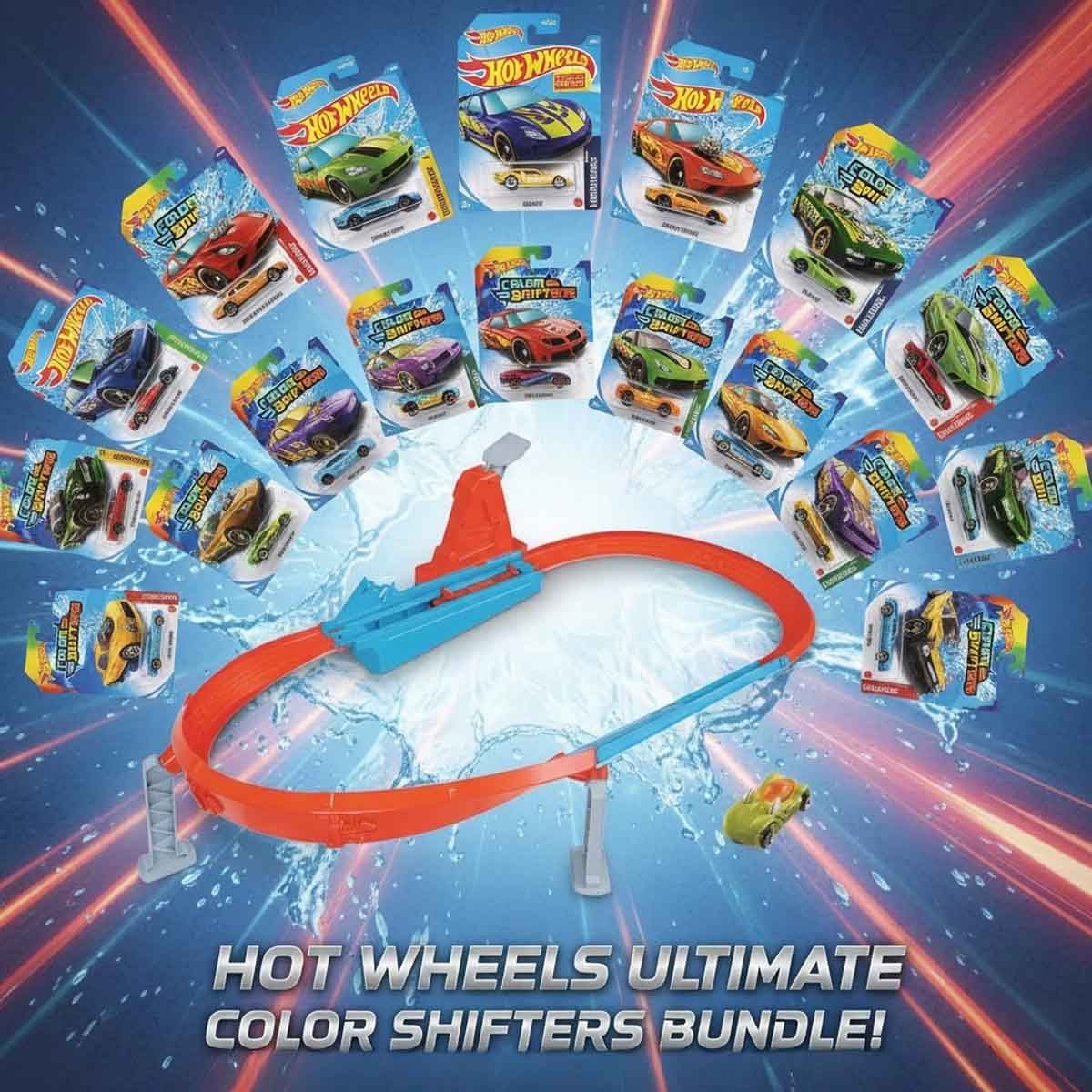 Hot Wheels Color Shifters Car & AL Rapid Raceway Champion Playset Bundle Unisex, 3-4 Years