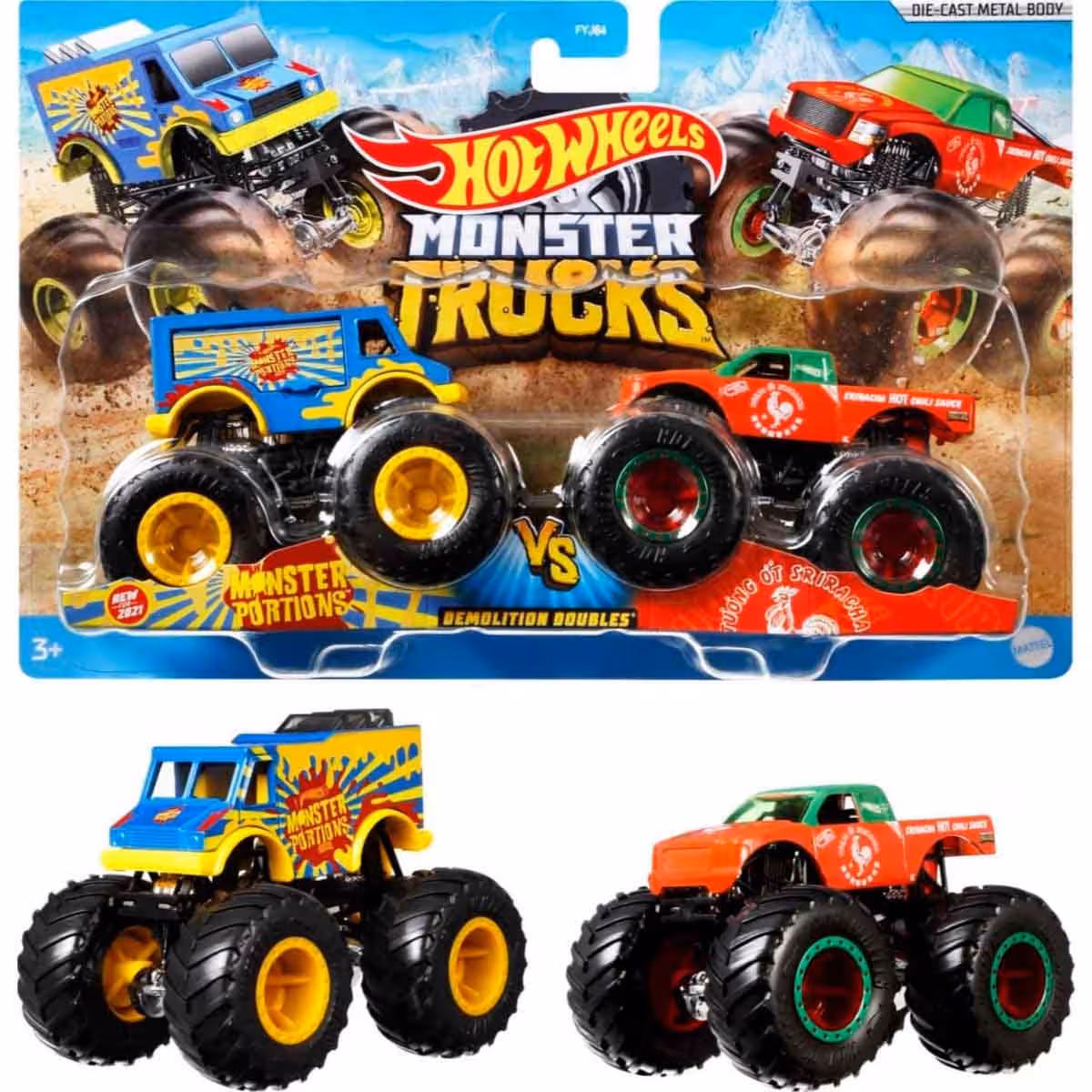 Hot Wheels Demolition Doubles Monster Trucks & Loop-And-Flip Track Set Bundle Unisex, 5-7 Years