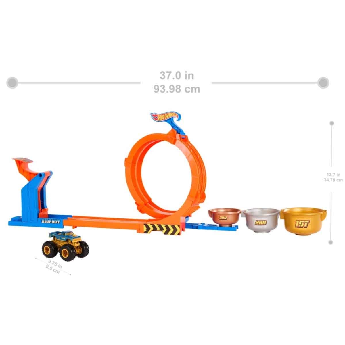 Hot Wheels Demolition Doubles Monster Trucks & Loop-And-Flip Track Set Bundle Unisex, 5-7 Years