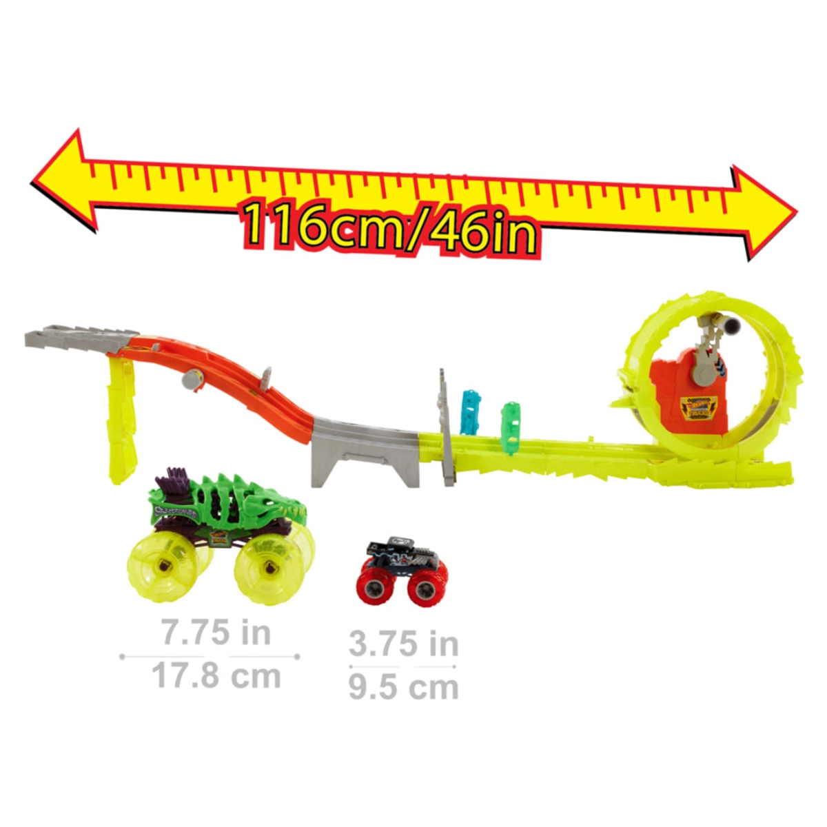 Hot Wheels Monster Trucks Power Smashers Destruction Race & Chase Track Set Unisex, 5-7 Years