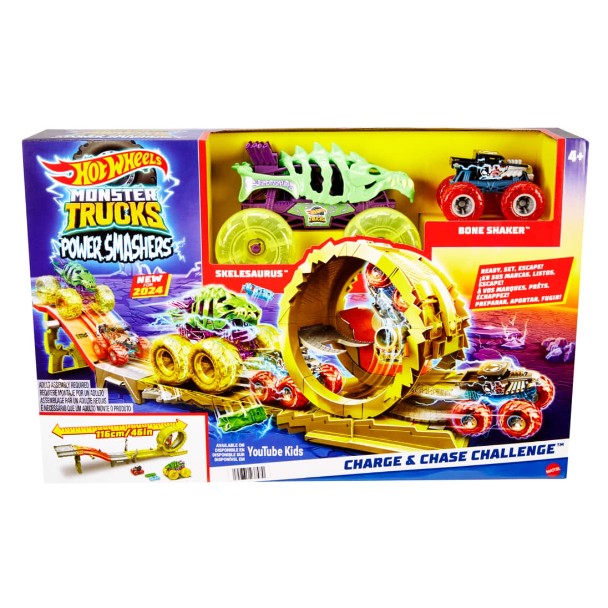 Hot Wheels Monster Trucks Power Smashers Destruction Race & Chase Track Set Unisex, 5-7 Years