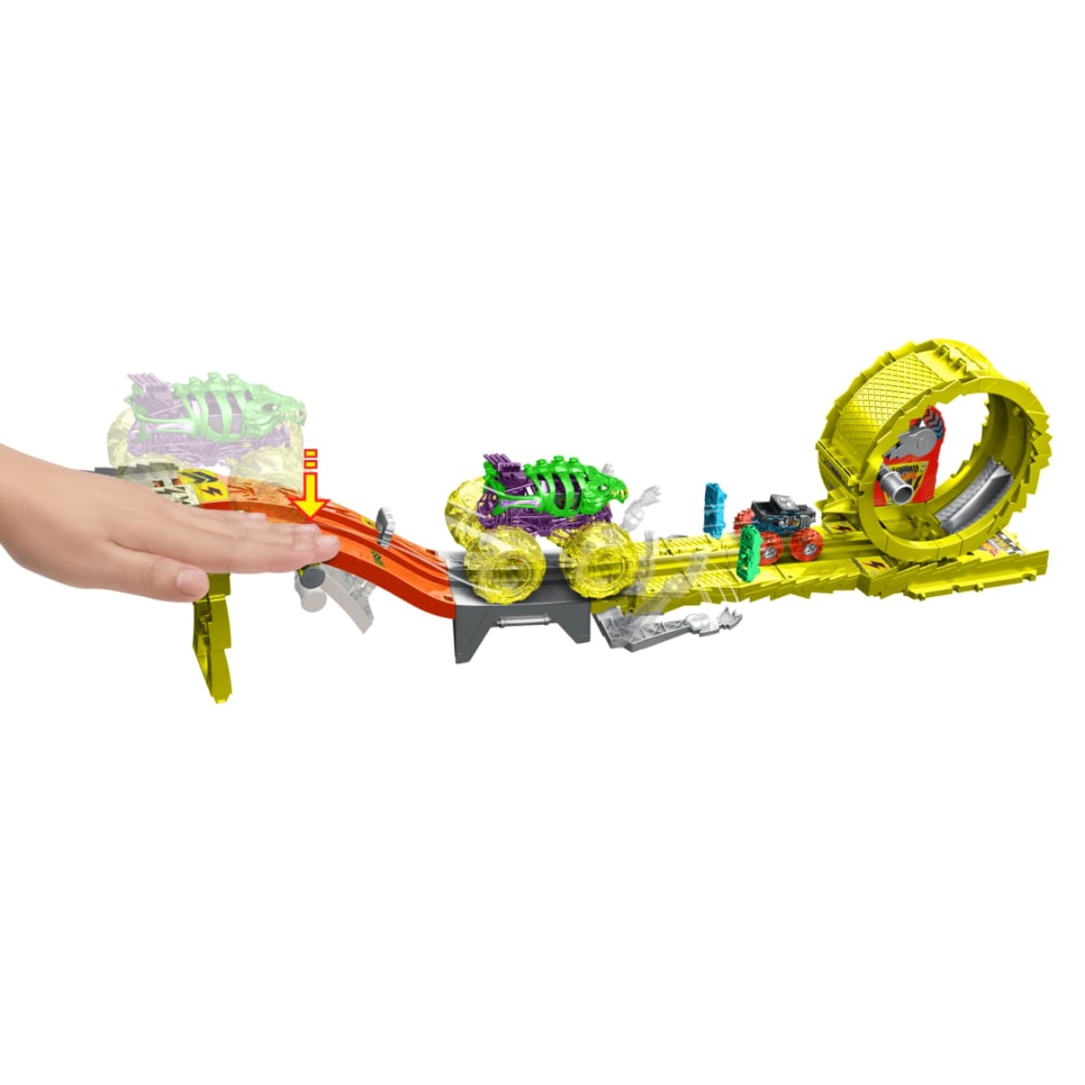 Hot Wheels Monster Trucks Power Smashers Destruction Race & Chase Track Set Unisex, 5-7 Years