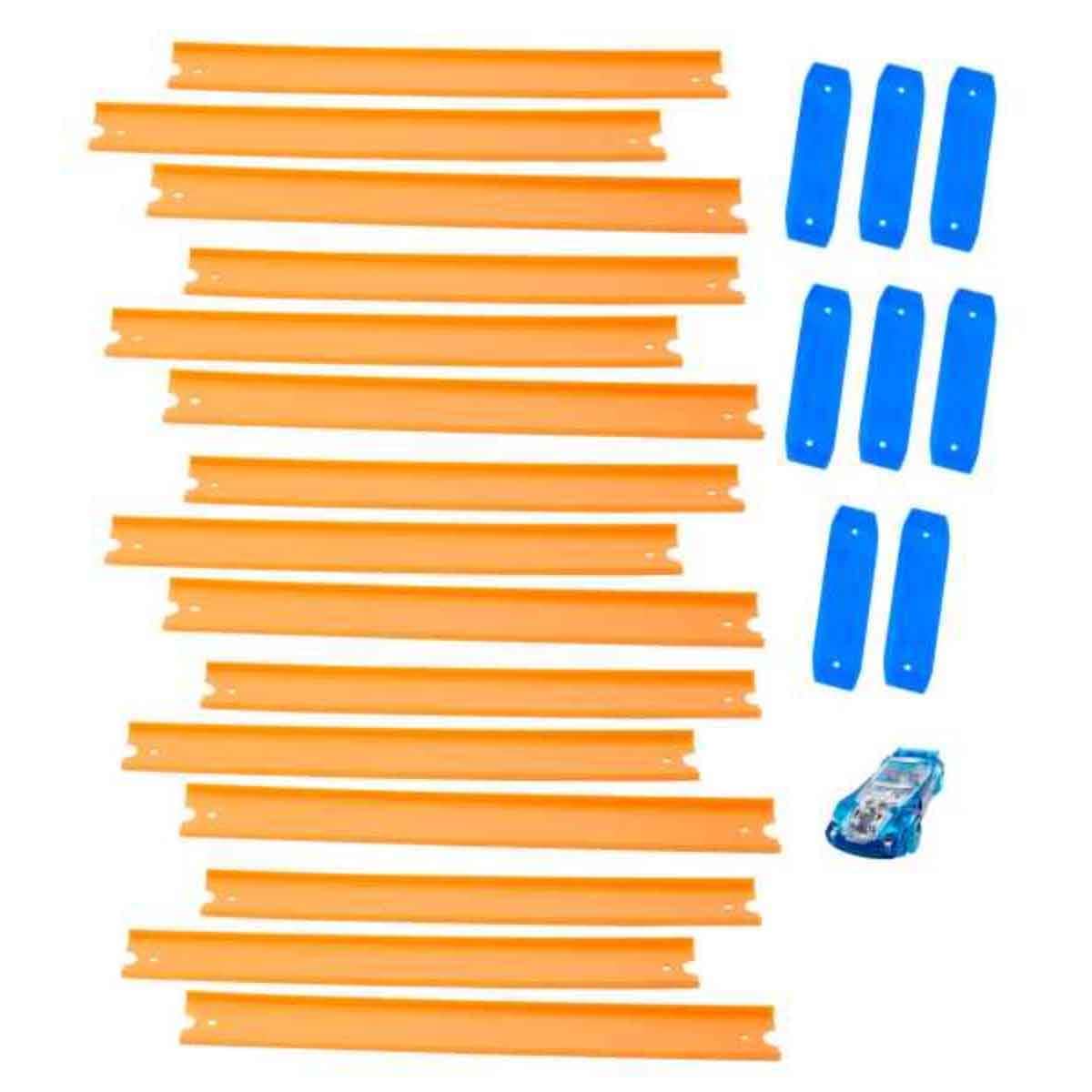 Hot Wheels Track Builder Playset & Assorted Monster Truck Bundle Unisex, 3-4 Years