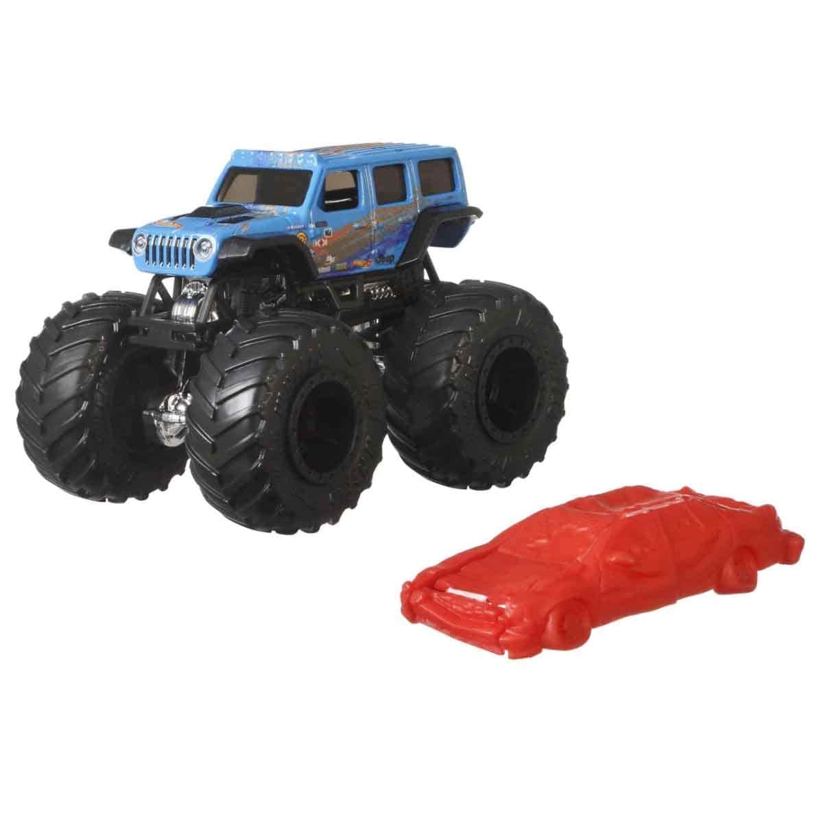 Hot Wheels Track Builder Playset & Assorted Monster Truck Bundle Unisex, 3-4 Years