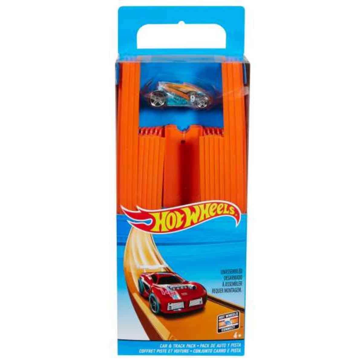 Hot Wheels Track Builder Playset & Assorted Monster Truck Bundle Unisex, 3-4 Years