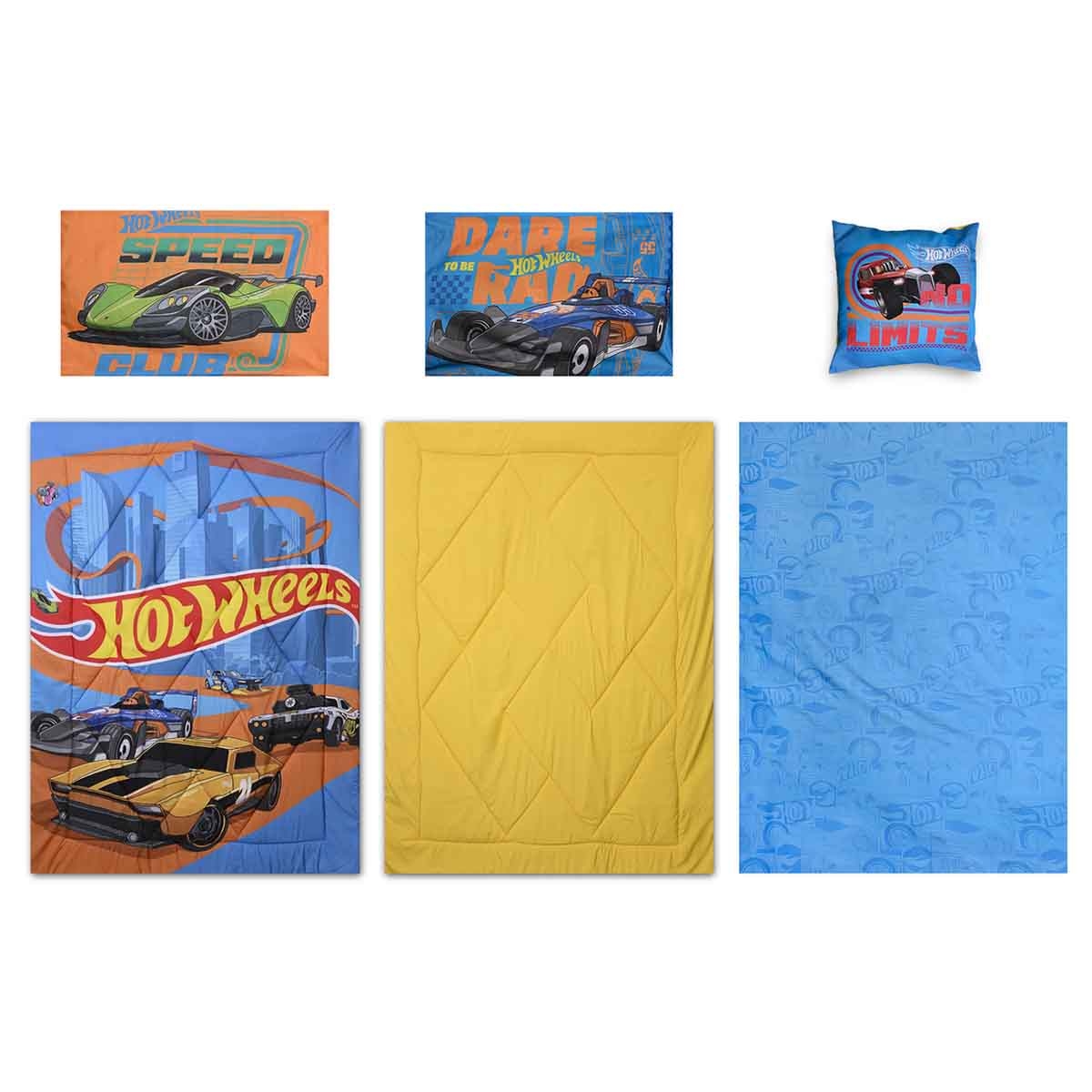 Hot Wheels 5-Piece BnB Brushed Microfiber with Polyester Shell Comforter Set