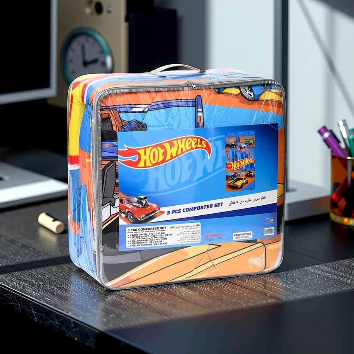 Hot Wheels 5-Piece BnB Brushed Microfiber with Polyester Shell Comforter Set