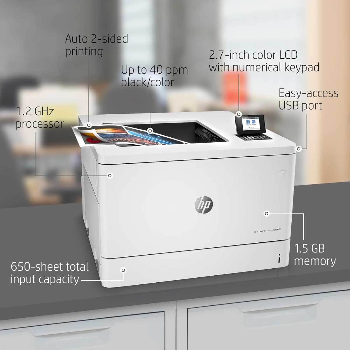 اتش بي طابعة كولور ليزر جيت إنتربرايز M751dn ليزر