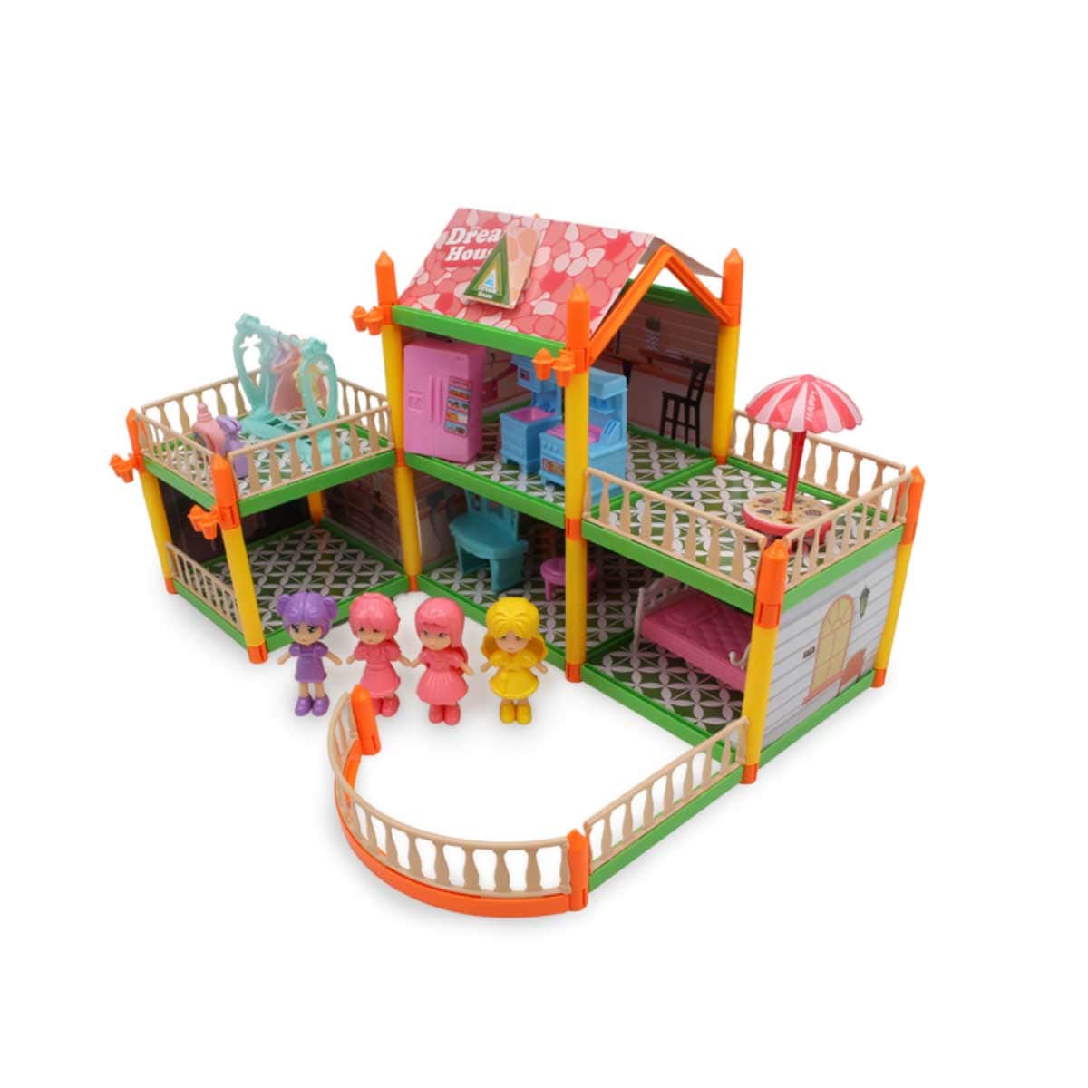 Huada Toys 134-Piece DIY Villa Garden Set Girls, 3-4 Years