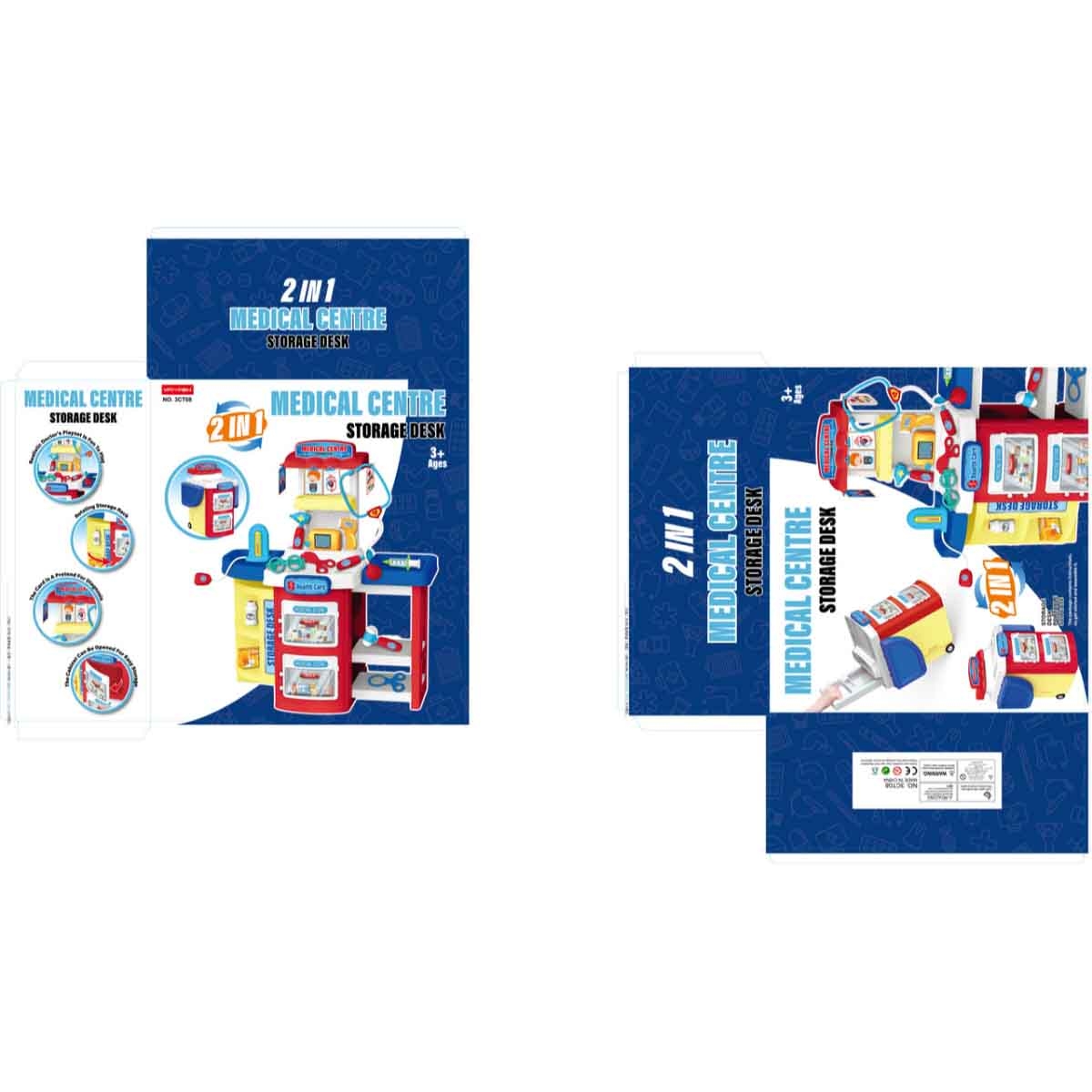 Huada Toys 2-in-1 Medical Centre Storage Desk Doctor Set Unisex, 3-4 Years