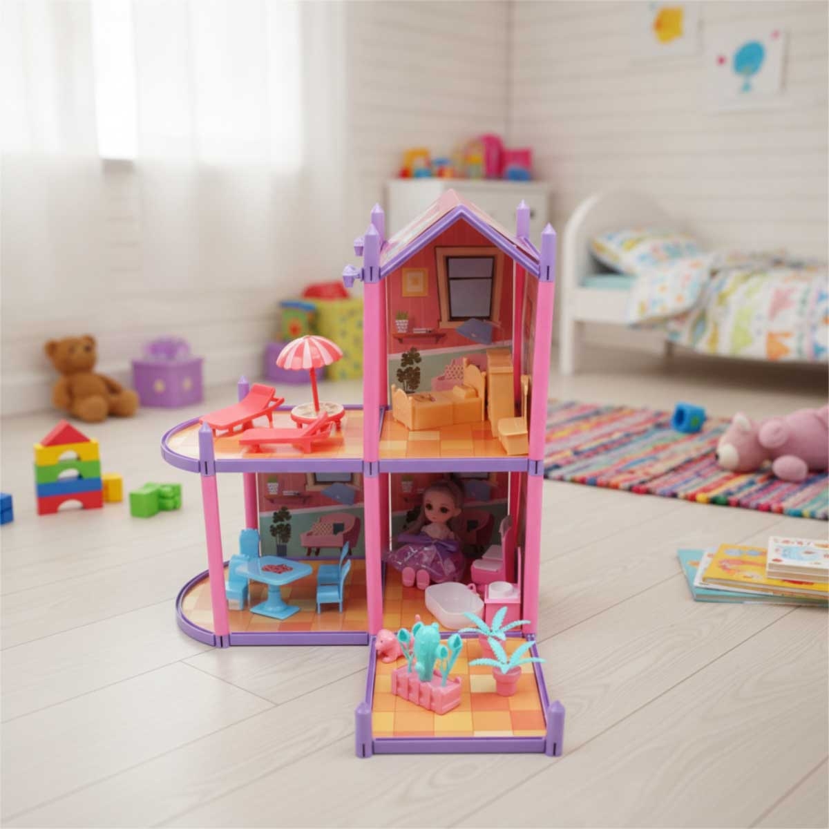 Huada Toys Cutie Villa Playset Girls, 3-4 Years