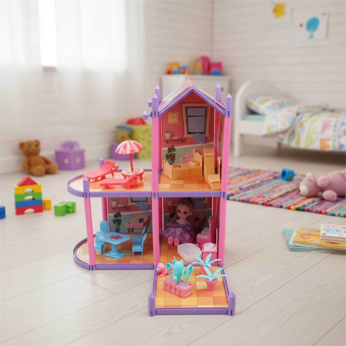 Huada Toys Cutie Villa Playset Girls, 3-4 Years
