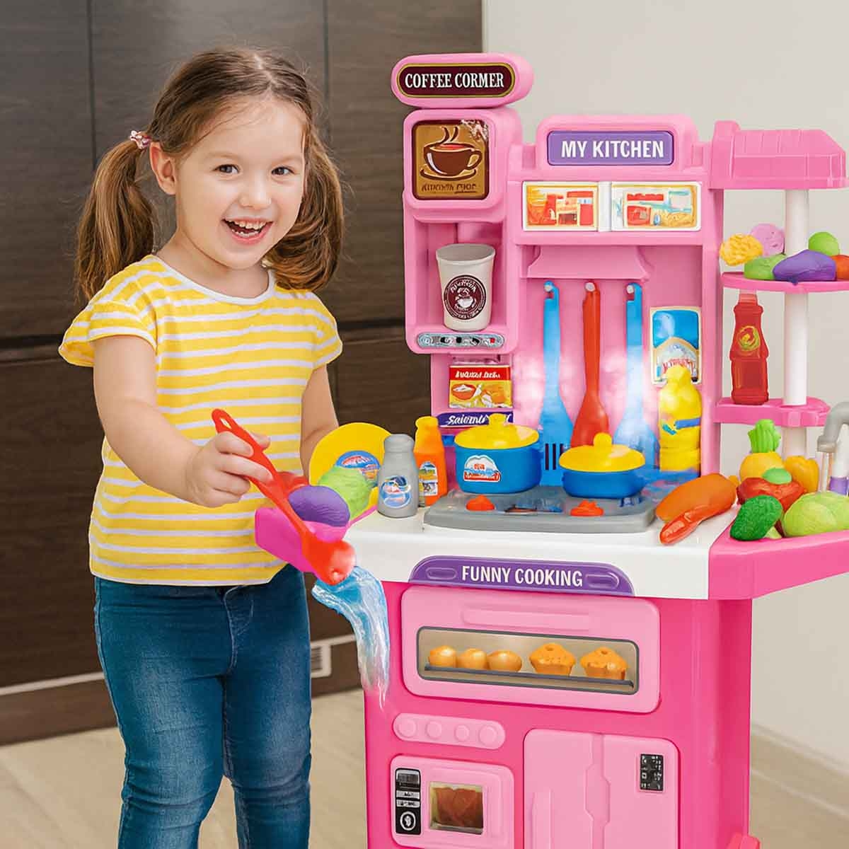 Huada Toys HDT1AT04 Kitchen Playset with Mist Spray Unisex, 3-4 Years