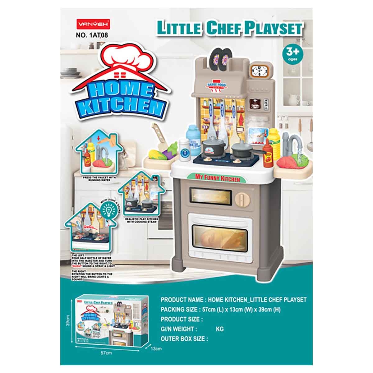 Huada Toys HDT1AT08 Kitchen Playset with Mist Spray Unisex, 3-4 Years
