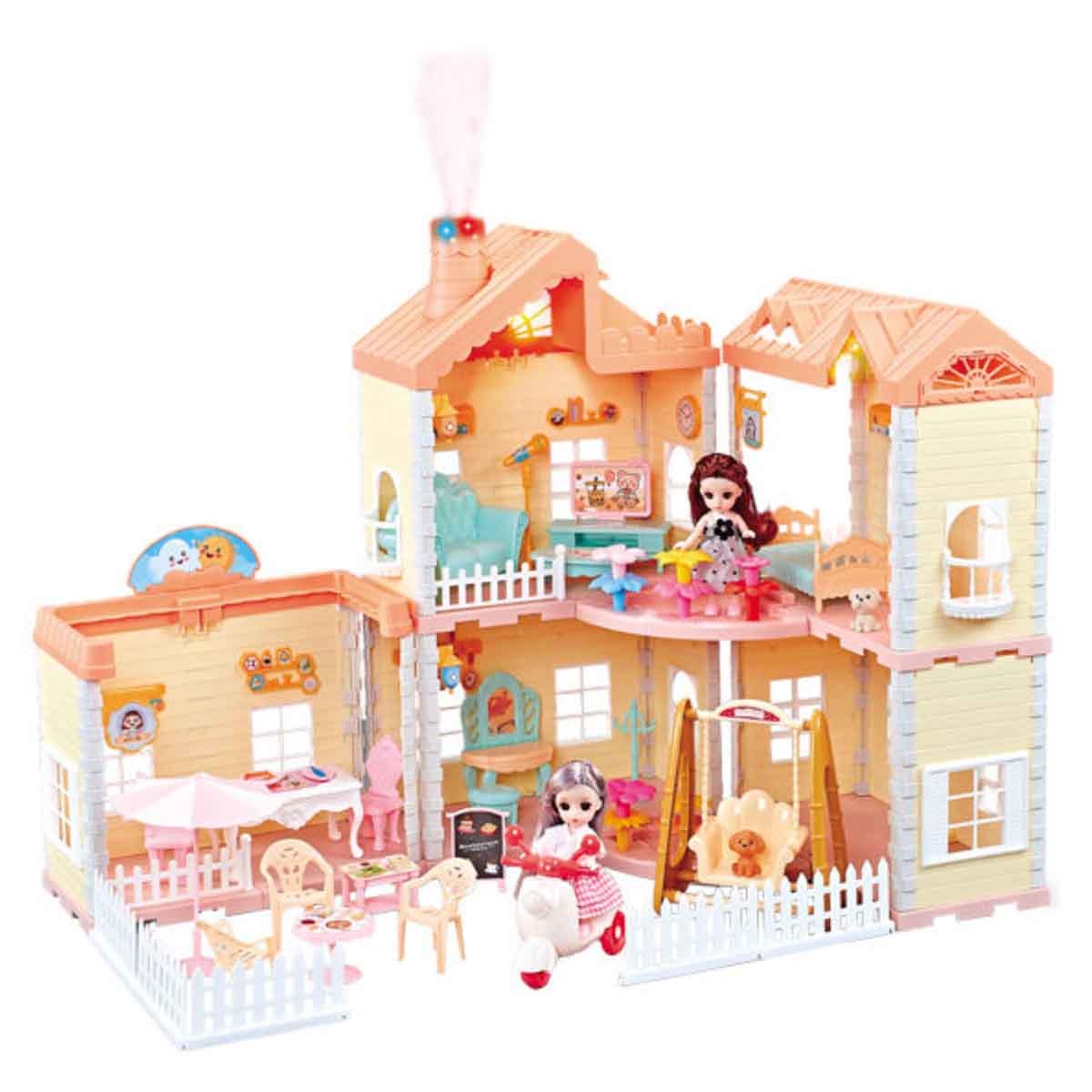 Huada Toys HDT668-34A Villa & Doll Playset with Light & Mist Spray Unisex, 3-4 Years