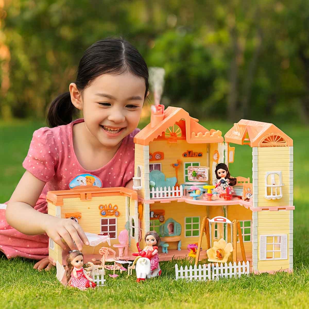 Huada Toys HDT668-34A Villa & Doll Playset with Light & Mist Spray Unisex, 3-4 Years