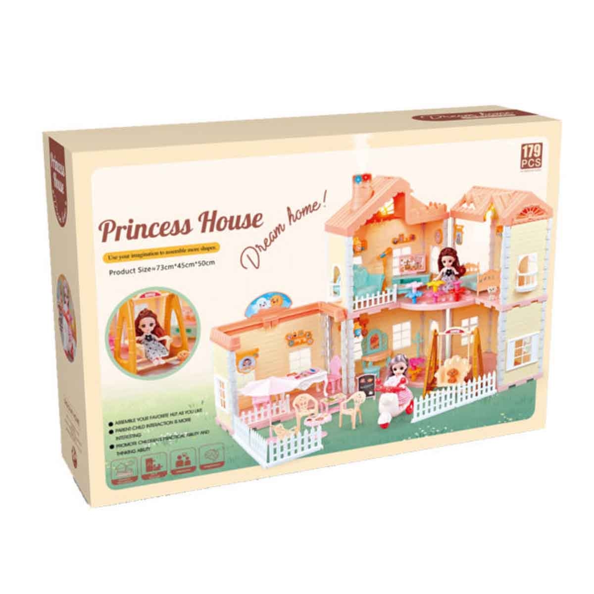 Huada Toys HDT668-34A Villa & Doll Playset with Light & Mist Spray Unisex, 3-4 Years