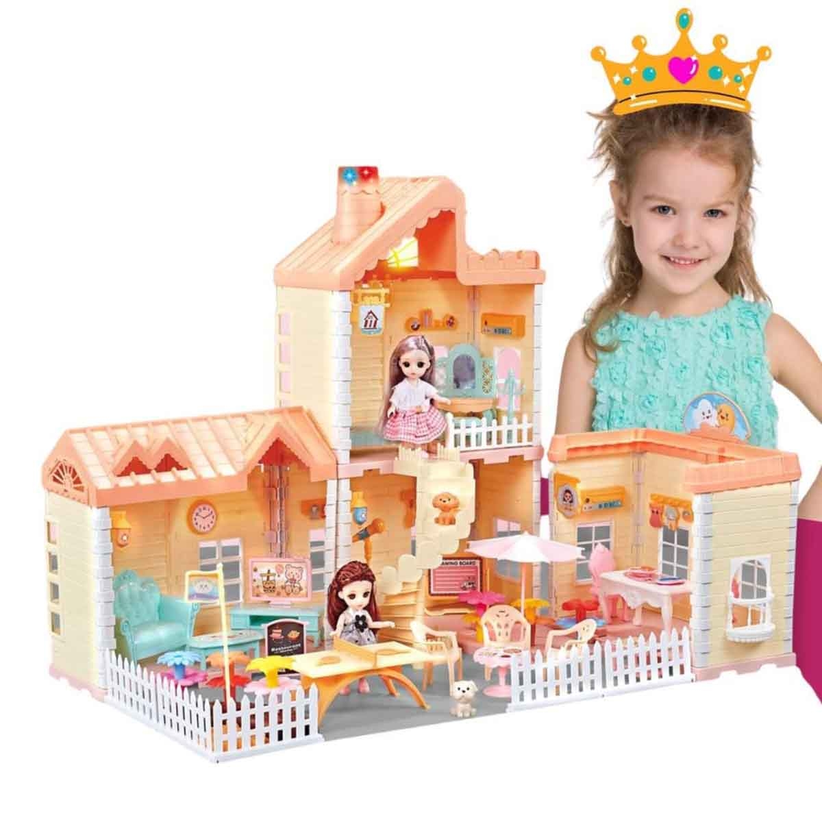 Huada Toys HDT668-36A Villa & Doll Playset with Light & Mist Spray Unisex, 3-4 Years