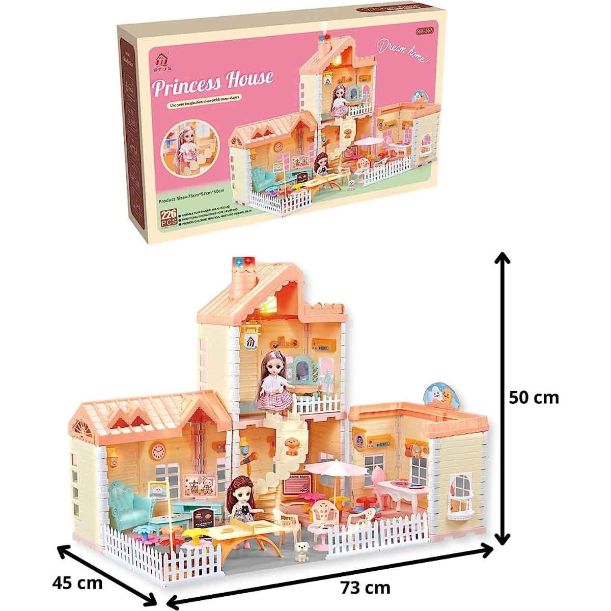 Huada Toys HDT668-36A Villa & Doll Playset with Light & Mist Spray Unisex, 3-4 Years