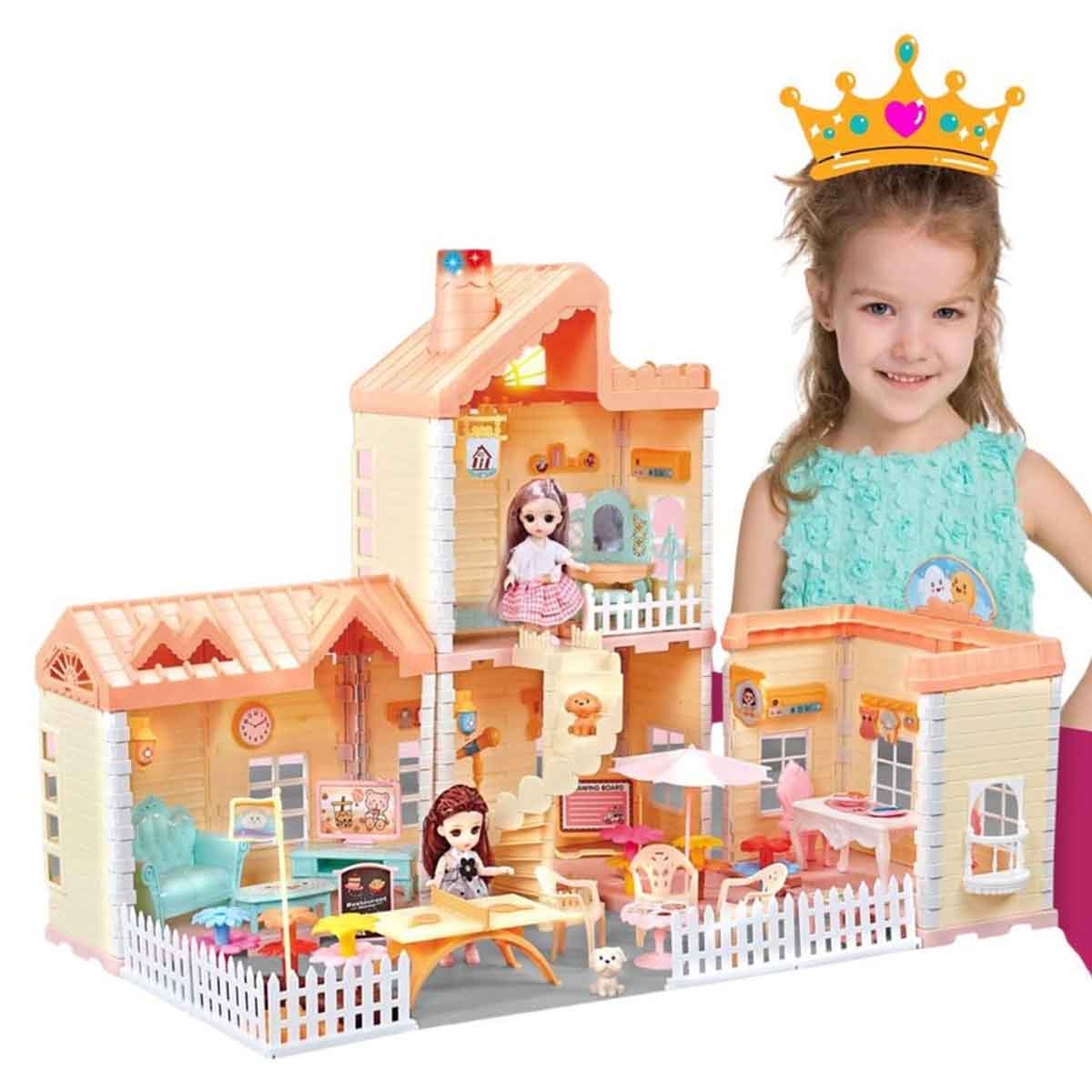 Huada Toys HDT668-40A Villa & Doll Playset with Light & Mist Spray Unisex, 3-4 Years