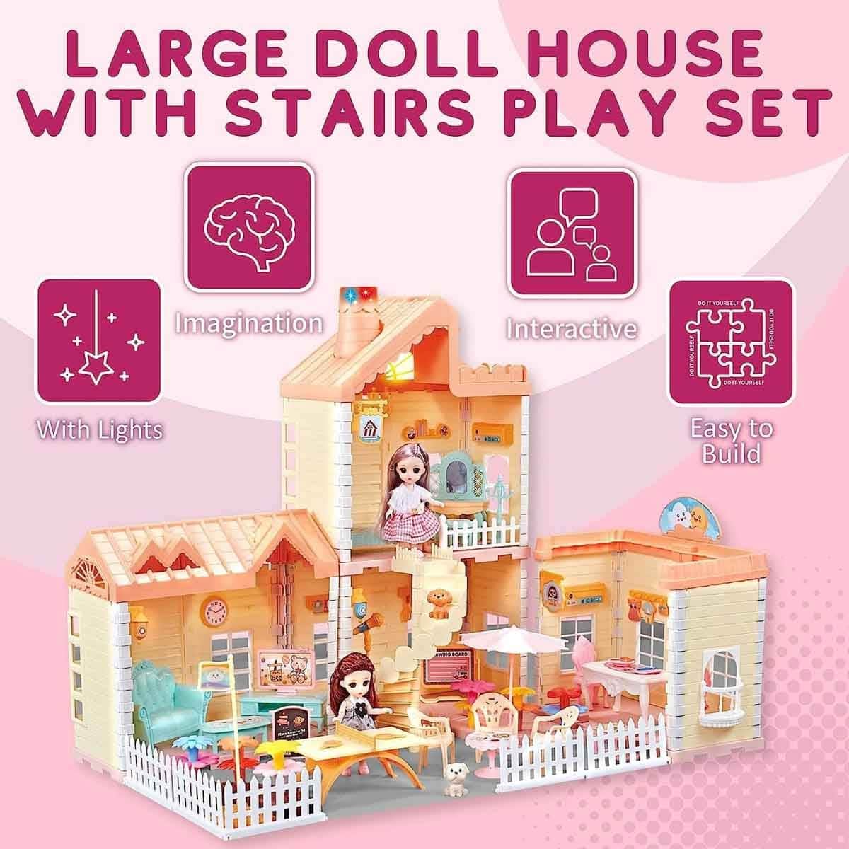 Huada Toys HDT668-40A Villa & Doll Playset with Light & Mist Spray Unisex, 3-4 Years