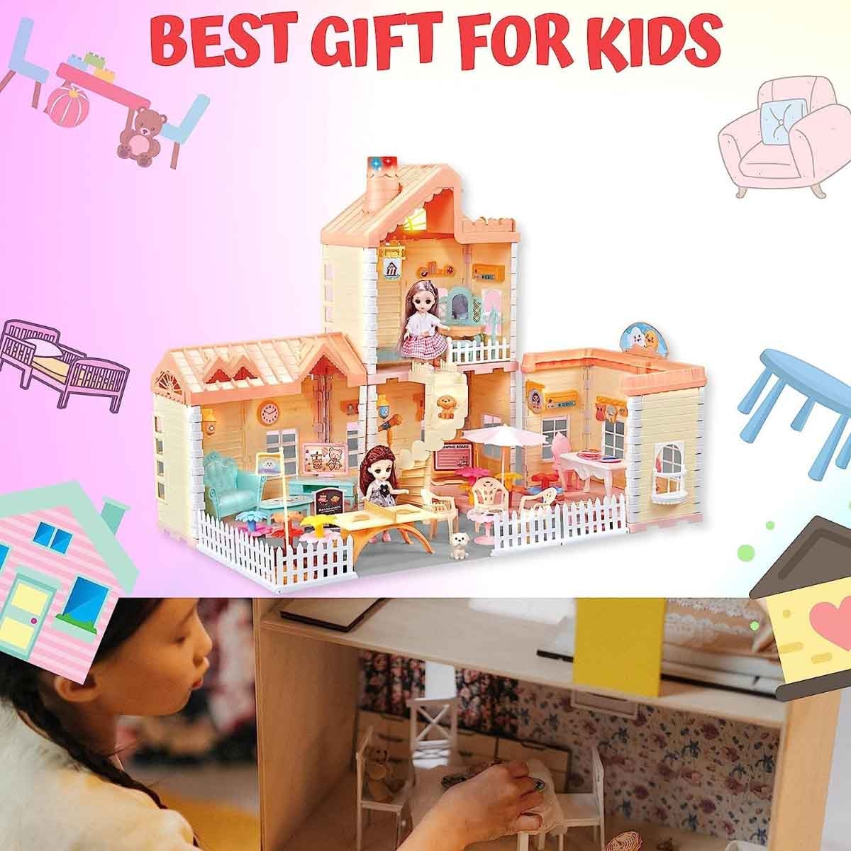 Huada Toys HDT668-40A Villa & Doll Playset with Light & Mist Spray Unisex, 3-4 Years