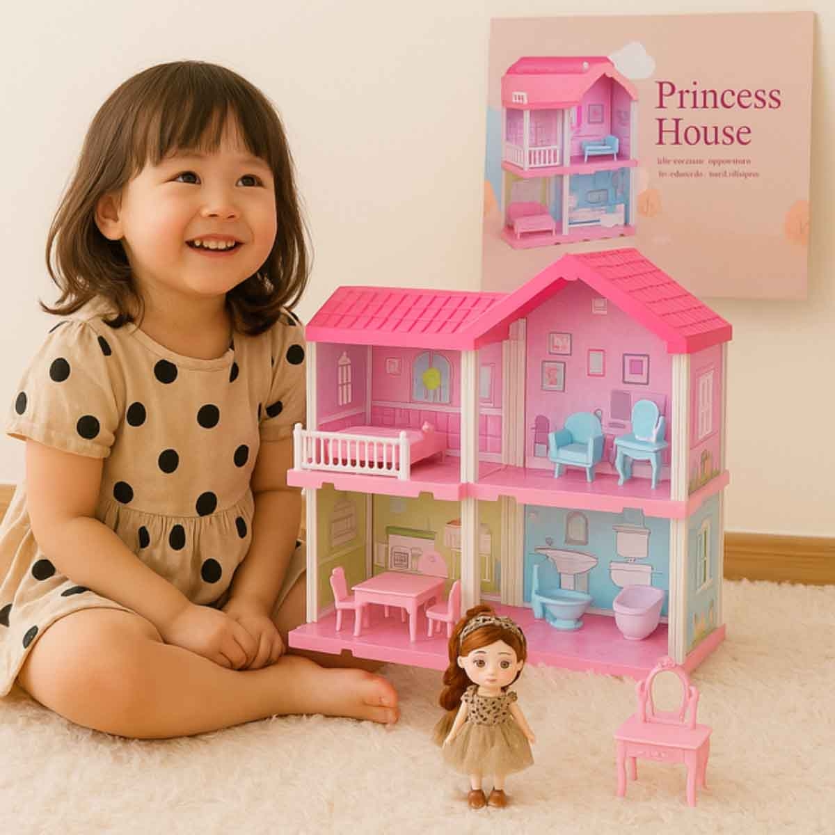 Huada Toys HDT668-58A Villa & Doll Playset Unisex, 3-4 Years