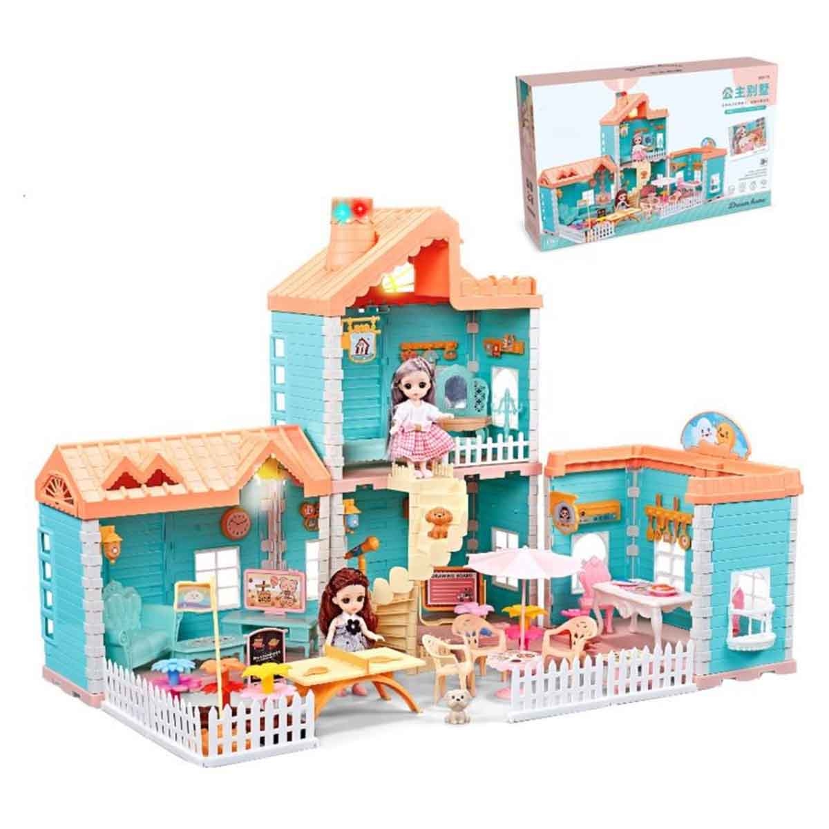 Huada Toys HDT668-7A Villa & Doll Playset with Light & Mist Spray Unisex, 3-4 Years