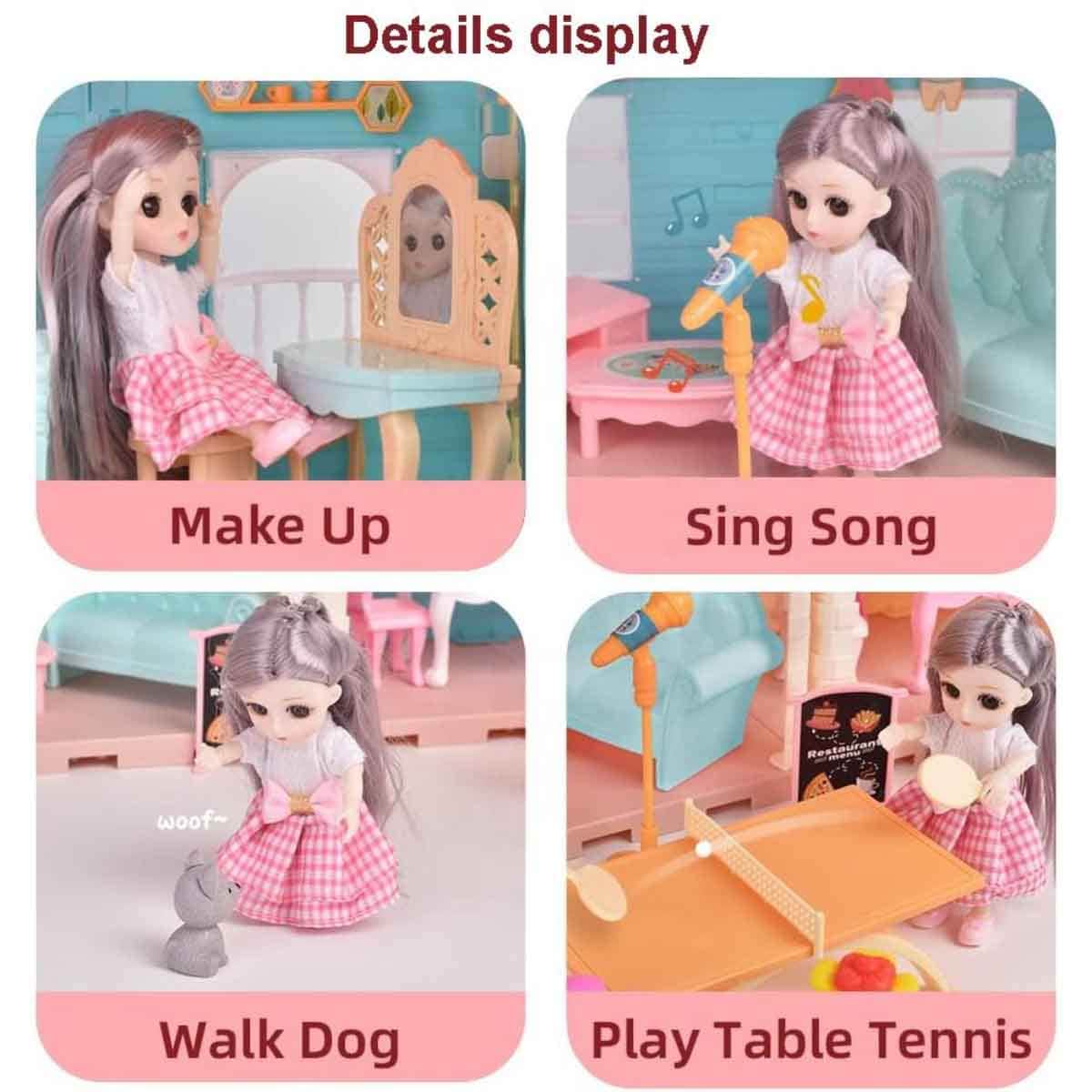 Huada Toys HDT668-7A Villa & Doll Playset with Light & Mist Spray Unisex, 3-4 Years