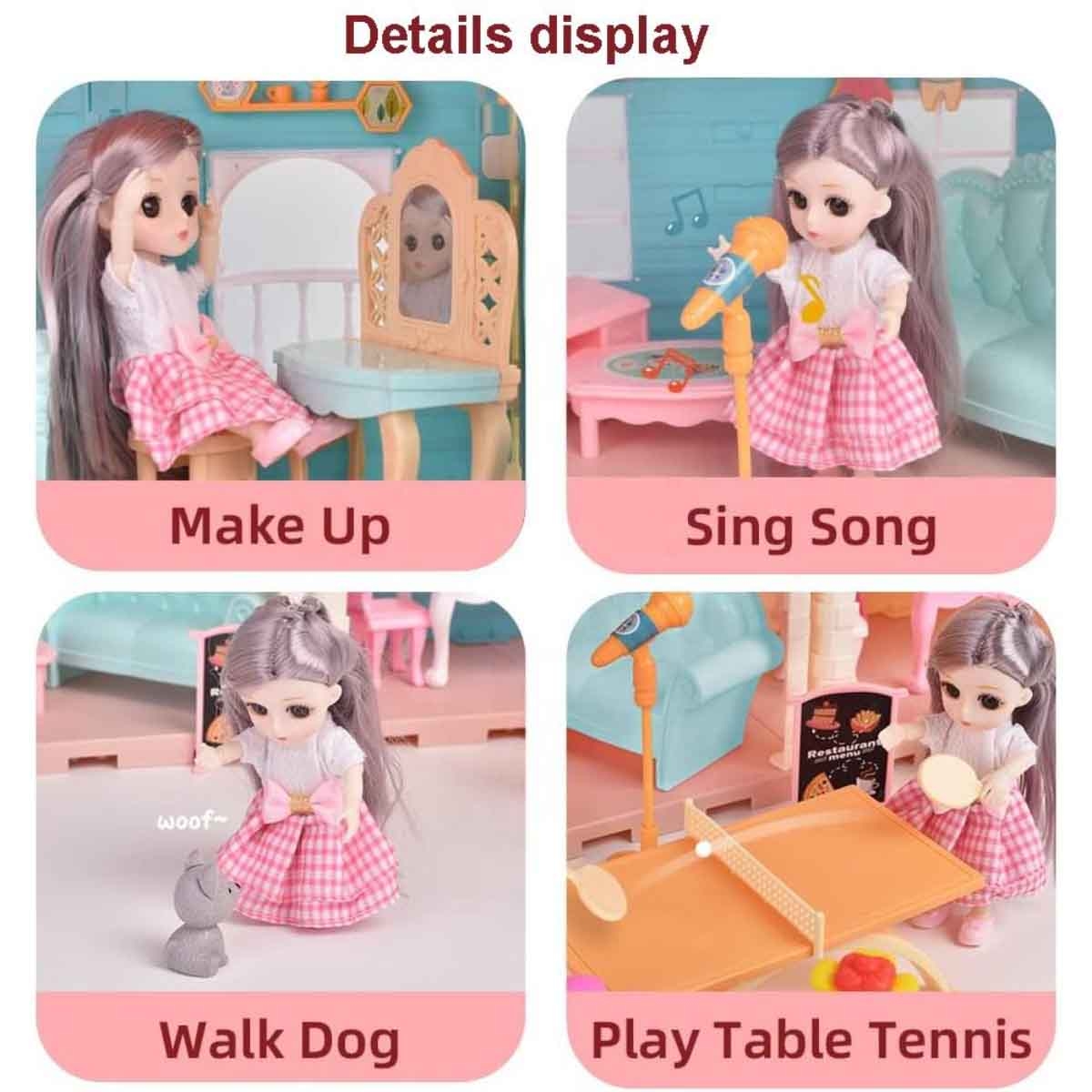 Huada Toys HDT668-7A Villa & Doll Playset with Light & Mist Spray Unisex, 3-4 Years