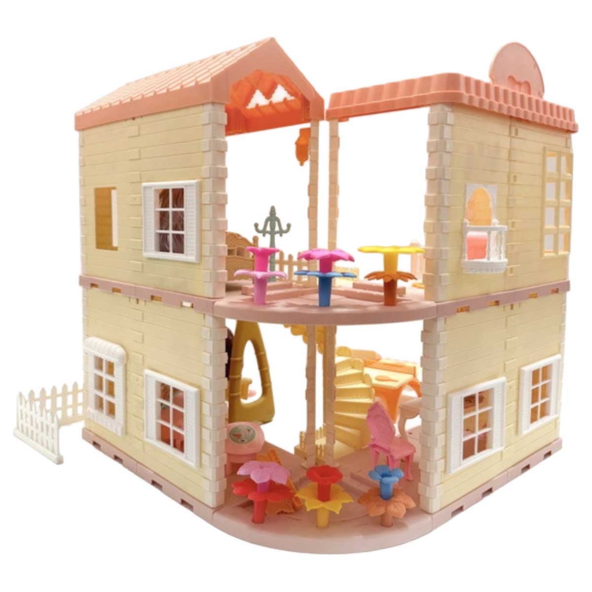 Huada Toys Villa & Doll with Lights Playset Girls, 3-4 Years