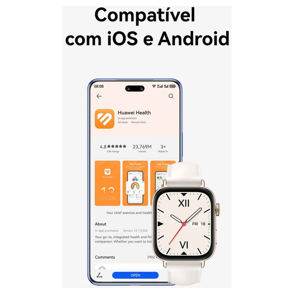 Huawei White Watch Fit 3 B09 Smartwatch