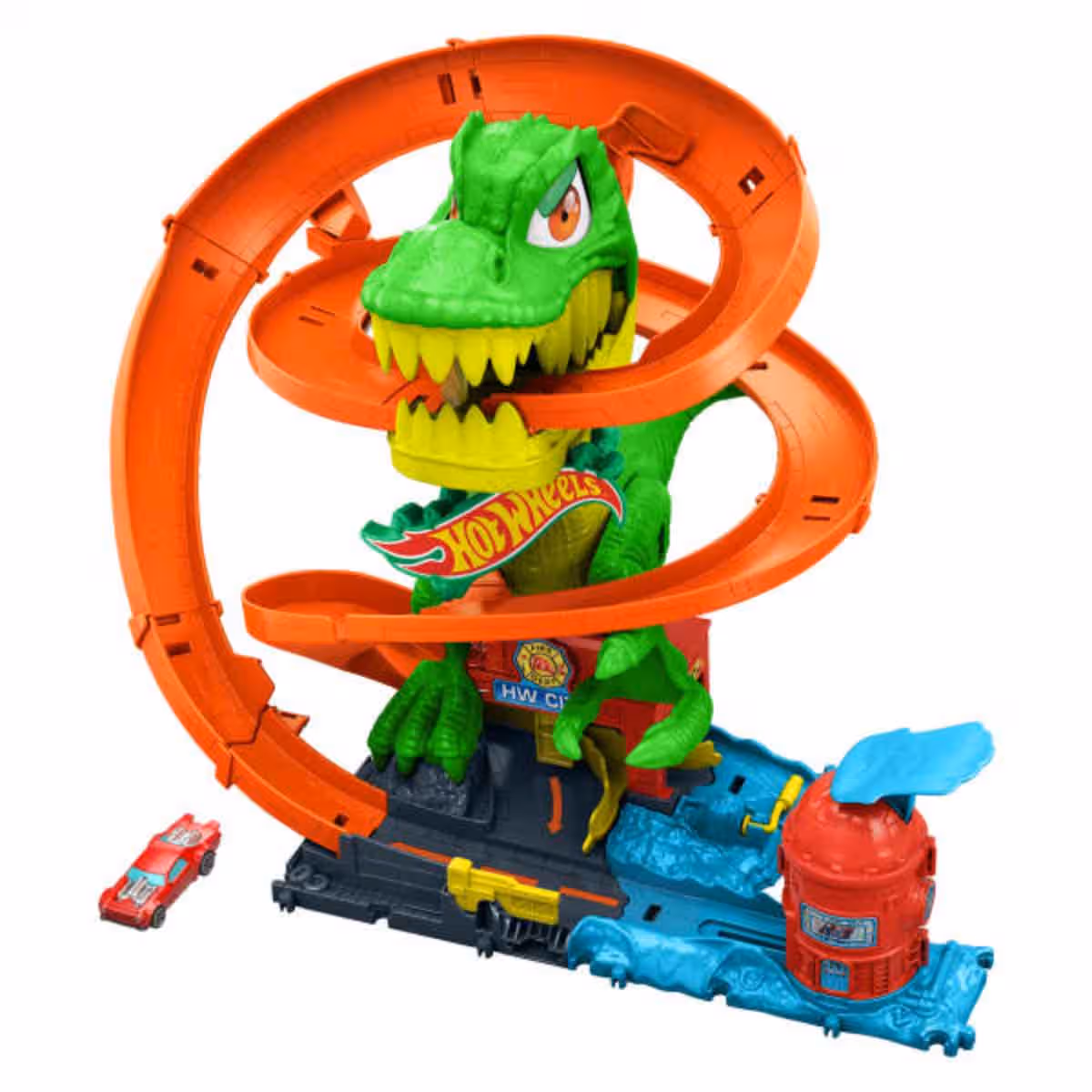 Hot Wheels City T-Rex Vs Fire Station Playset Unisex, 3-4 Years