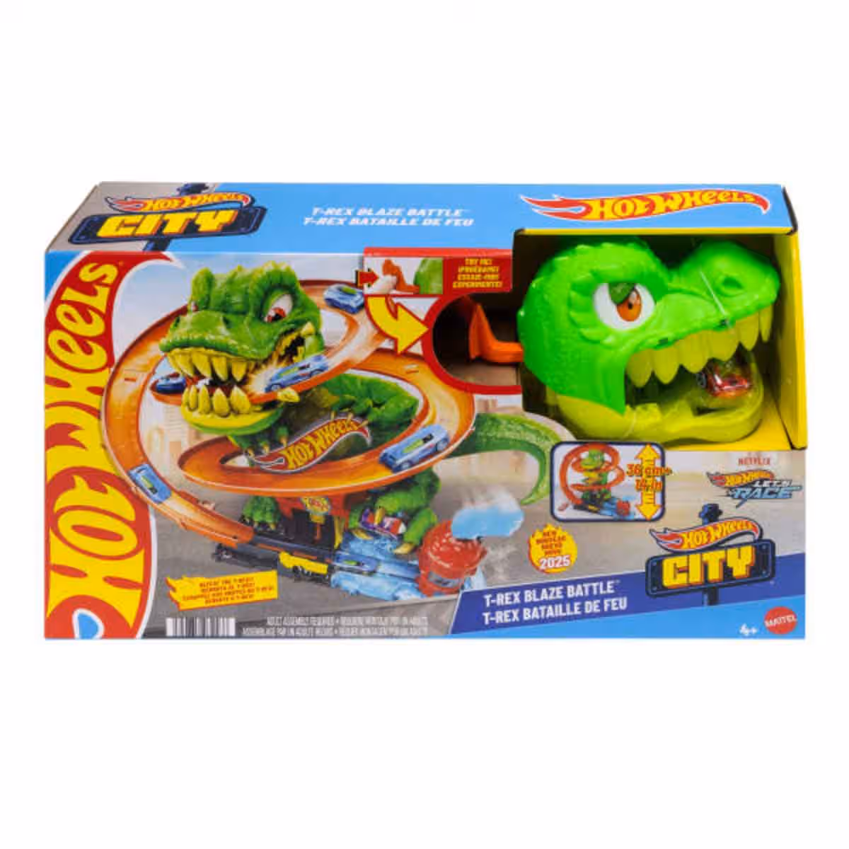 Hot Wheels City T-Rex Vs Fire Station Playset Unisex, 3-4 Years