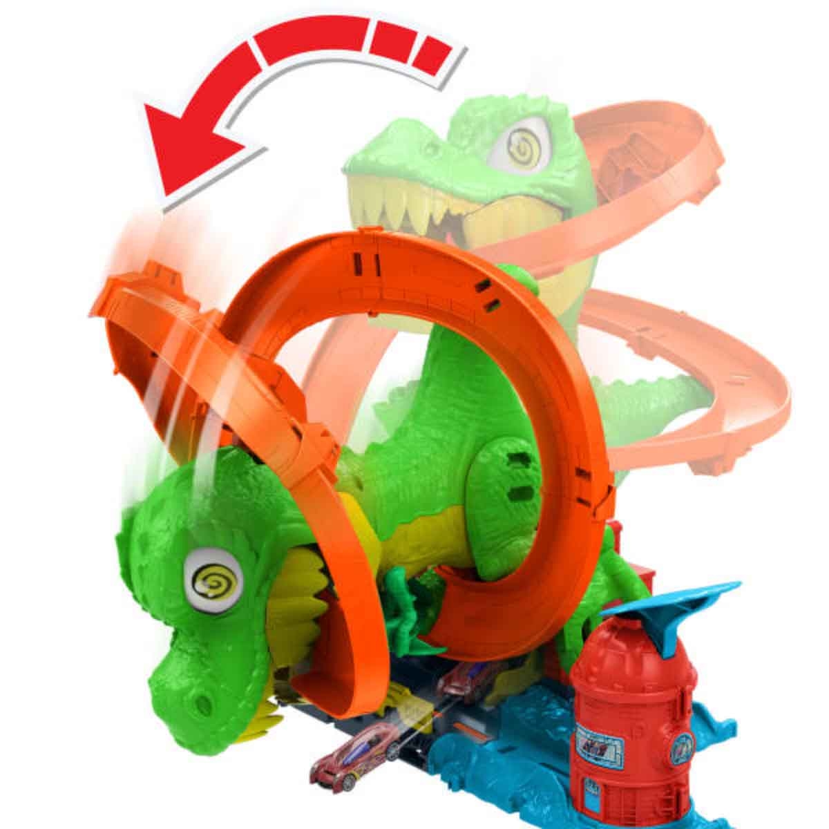 Hot Wheels City T-Rex Vs Fire Station Playset Unisex, 3-4 Years