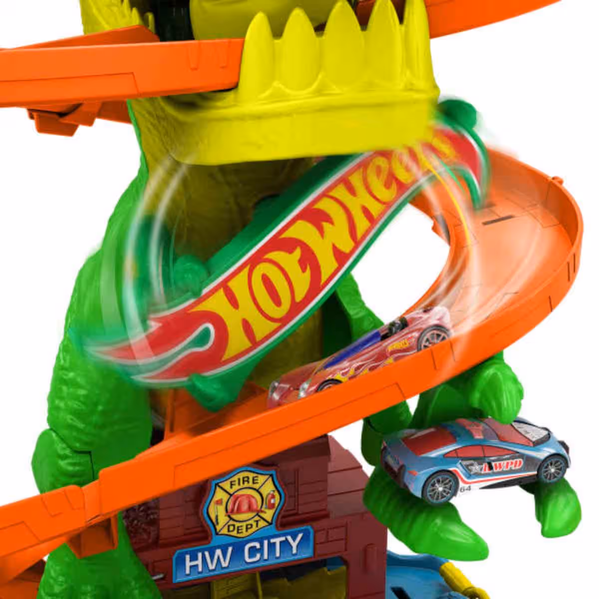Hot Wheels City T-Rex Vs Fire Station Playset Unisex, 3-4 Years