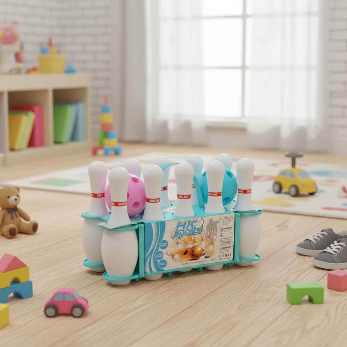 HX Sports 12-Piece Colorful Bowling Set Unisex, 3-4 Years