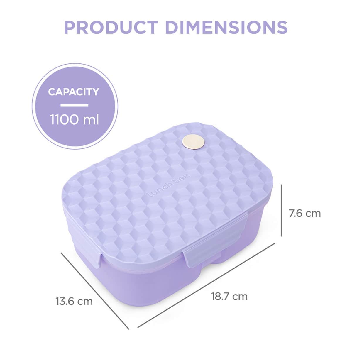 Hydrobrew 1100ml Lavender Diamond Smart Serve Bento Lunch Box