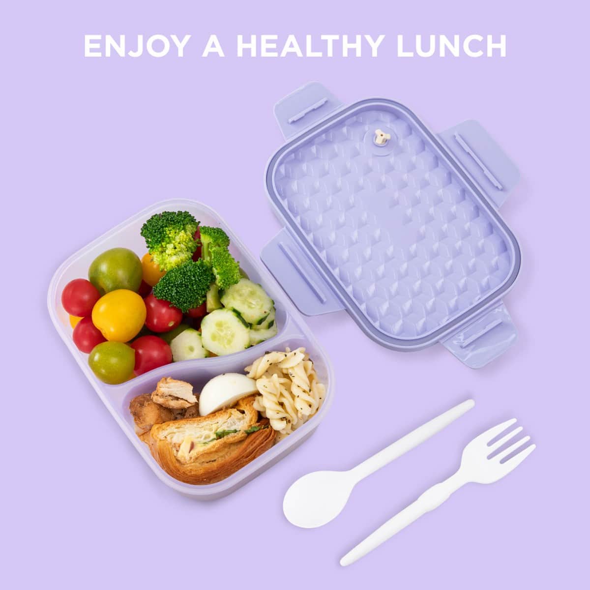 Hydrobrew 1100ml Lavender Diamond Smart Serve Bento Lunch Box
