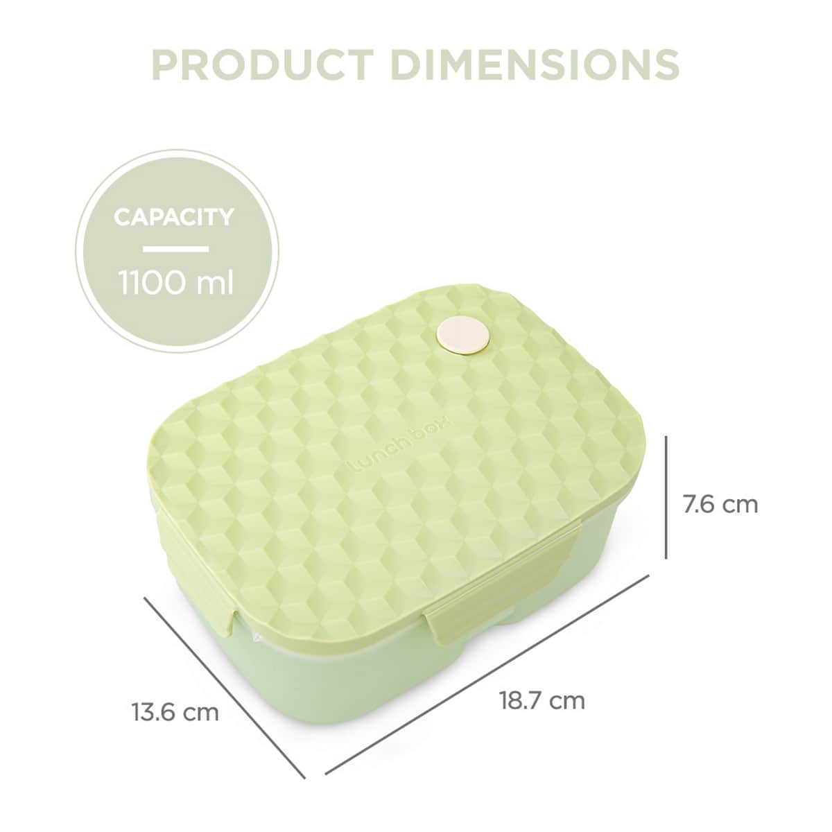 Hydrobrew 1100ml Sage Diamond Smart Serve Bento Lunch Box